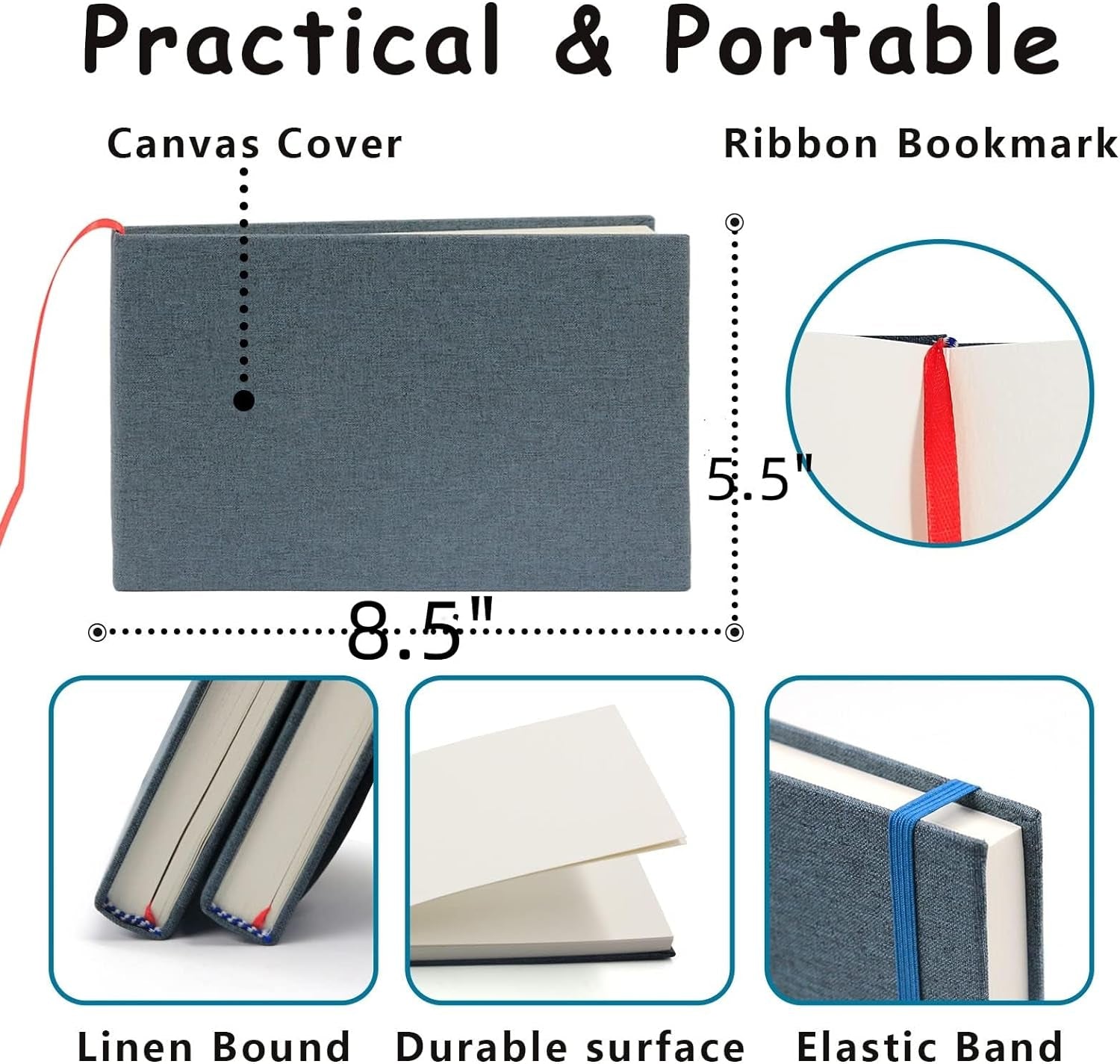5.5" X 8.5" Watercolor Pad, Pack of 2 (76 Sheets), 110 Lb (230 GSM), Acid-Free Paper, Watercolor Book with Linen Bound for Watercolor Techniques and Mixed Media