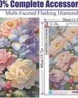 5D Flower Diamond Painting Kits for Adults, DIY Rose Diamond Art Kits, round Full Drill Gem Arts and Crafts Kits for Home Wall Decor Present(16X12Inch)