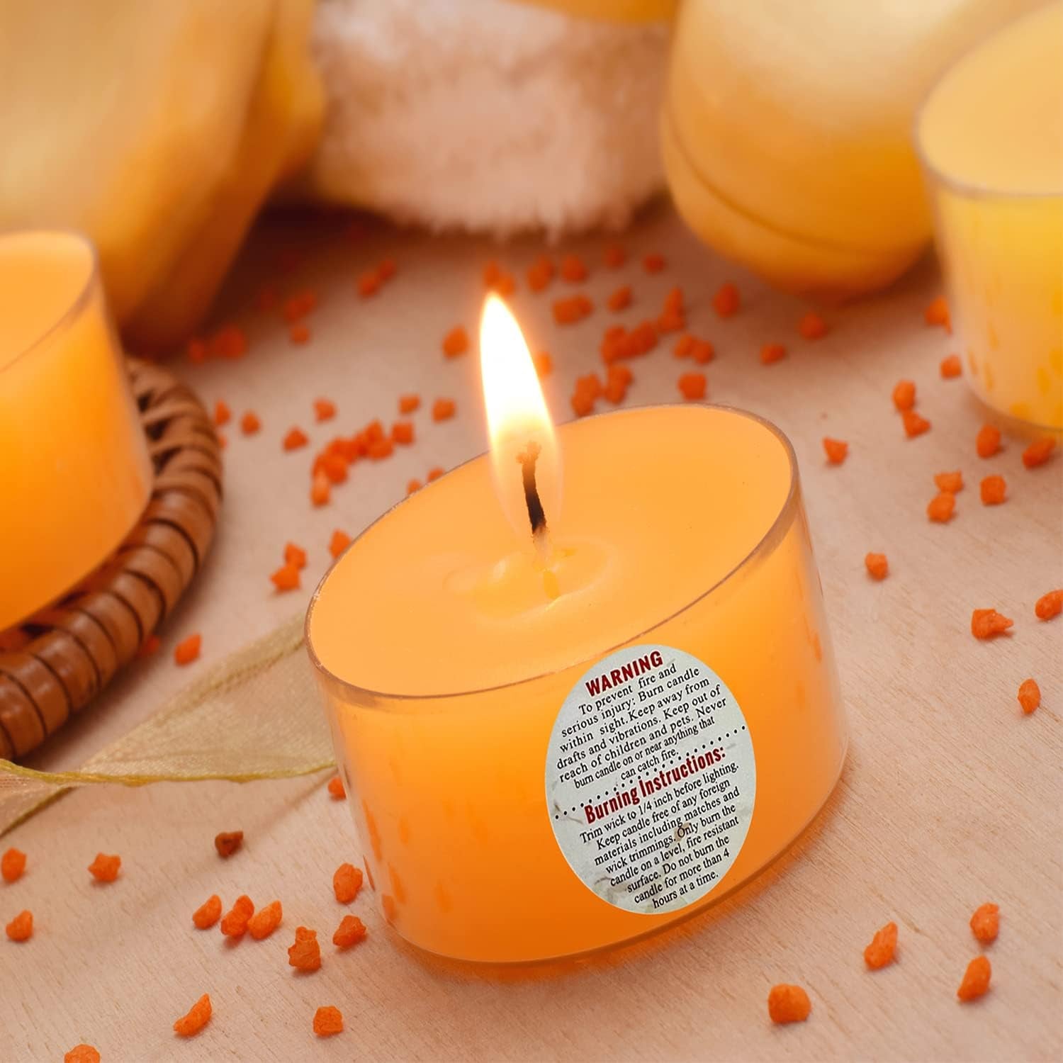 1000 PCS Candle Warning Labels, 1.5Inch round Candle Safety Labels Sticker for Candle Making DIY Candle Jars (Colourful)