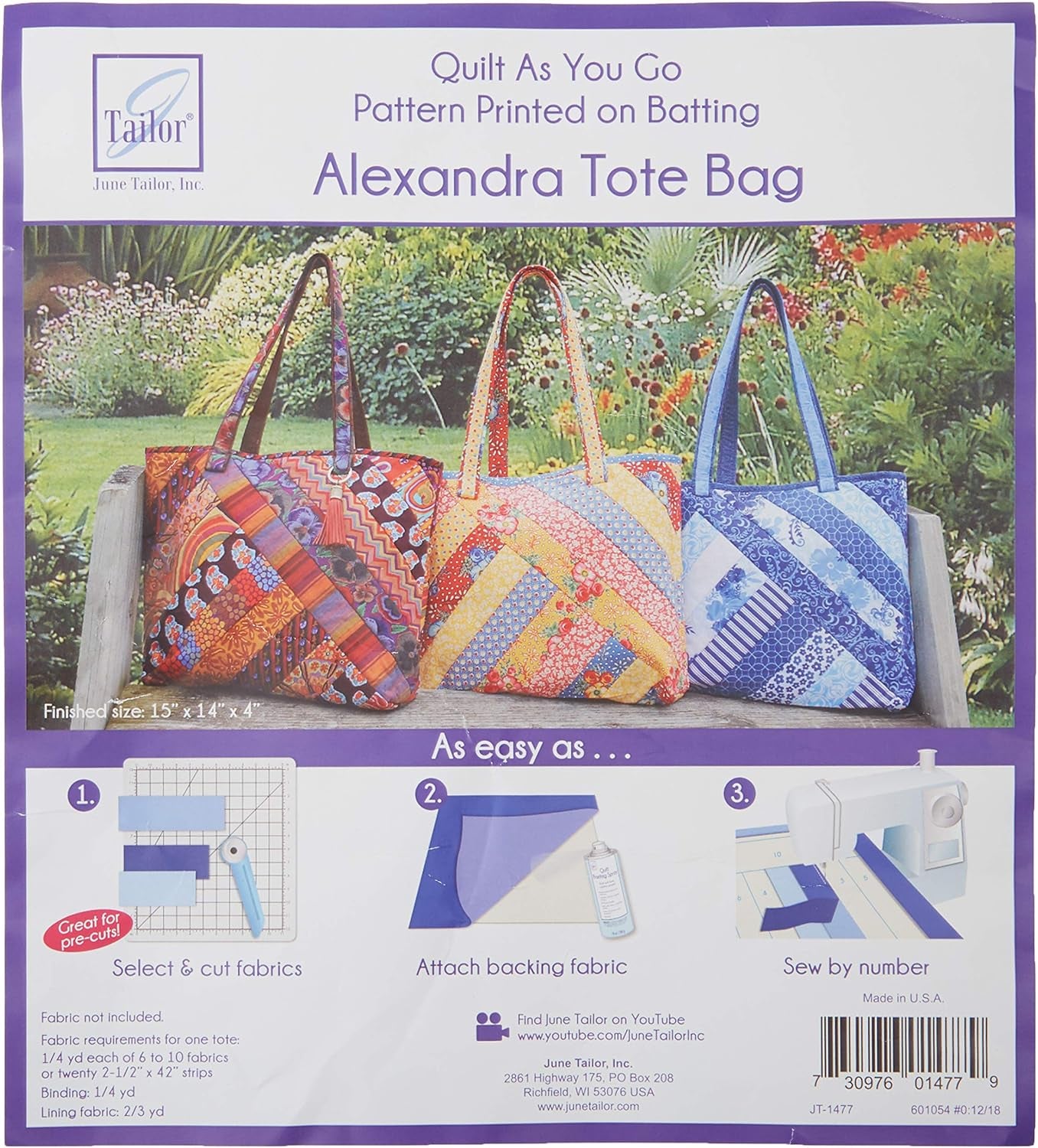 Quilt as You Go Alexandra Tote Bag