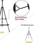 72 Inch Tall Folding Easel Stand for Display, Aluminum Metal Tripod Art Easel Adjustable Height from 22 to 72 - Instant Poster Easels for Painting Canvas - Floor Standing Easel, Black with Bag