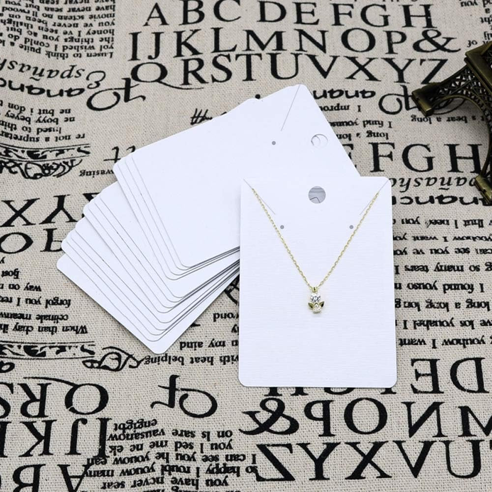 Earring Cards Necklace Display Cards with Bags,150 Pcs Earring Display Cards, 150 Pcs Self-Seal Bags, Kraft Paper Tags for DIY Ear Studs(White)