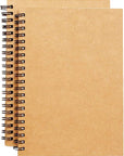 Spiral Sketch Book Large Notebook（Built-In Drawing Board） Kraft Cover Blank Sketch Pad Wirebound Sketching for Drawing Painting 8.5X11-Inch (2 Pack) 200 Sheets, 100 Sheets, 200Pages Each