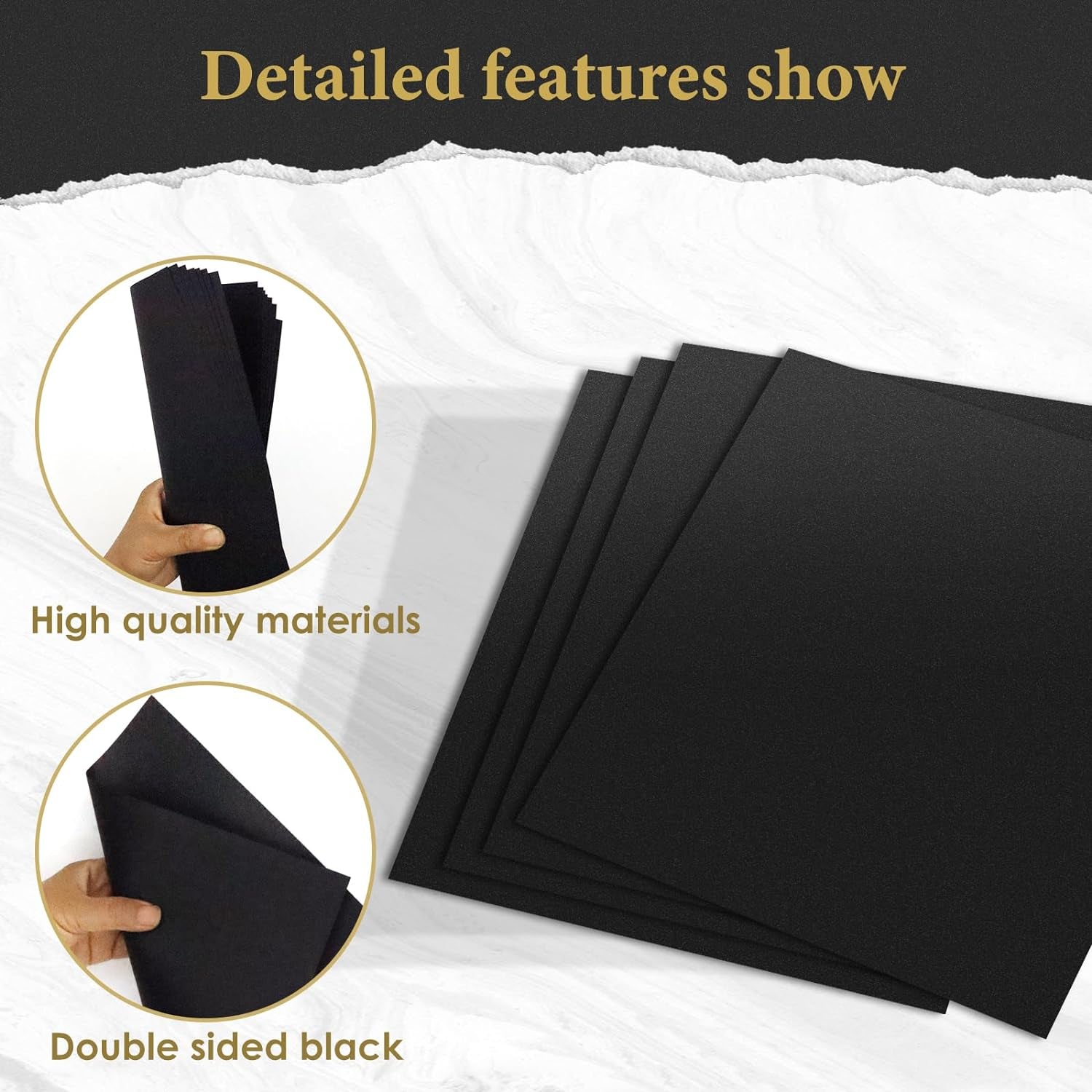 100 Sheets Black Cardstock Paper 8.5 X 11 Inch Thick Cardstock 75Lb 200 GSM Heavy Black Paper for Invitations, DIY Cards Making, Craft Projects, Stationery Printing