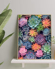 Succulent Paint by Numbers Kits for Adults Beginners-Succulent Plant Paint by Number for Adults,Easy Canvas Paint by Numbers for Adults for Home Wall Decoration and Gifts 16X20 Inch