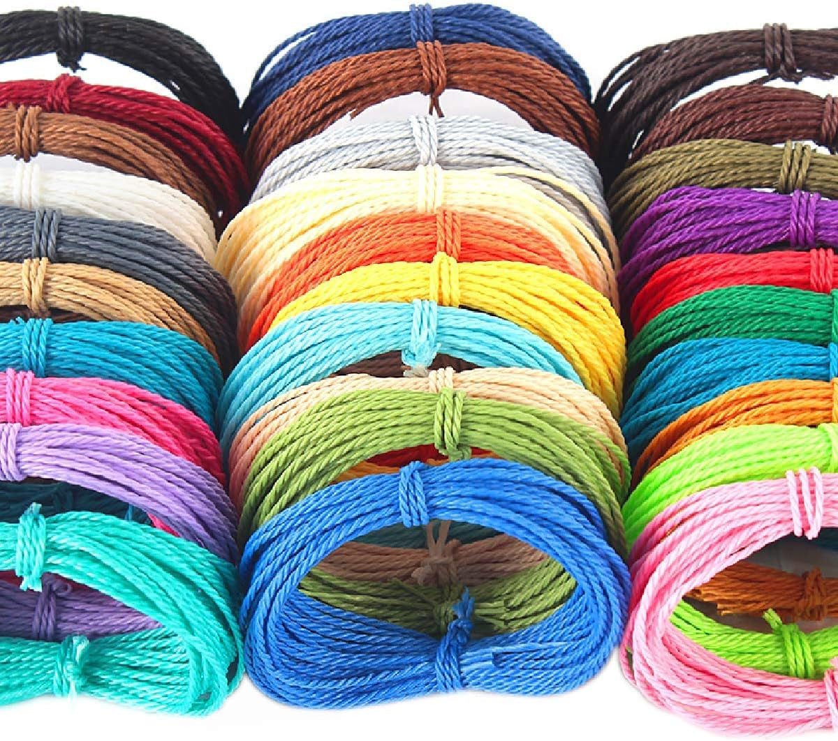 Waxed Thread 30 Colors 1Mm 328 Yards Wax Cotton String Waxed Polyester Cord for Bracelets Necklace Jewelry Making Friendship Bracelet
