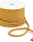 36 Total Yards 5Mm Twisted Gold Cord for Crafts, Gold Rope Ribbon for Sewing, Upholstery Trim,Household Decorations, 2 Rolls of 0.2" Reinforced Polyester Cordage, 18 Yards per Roll