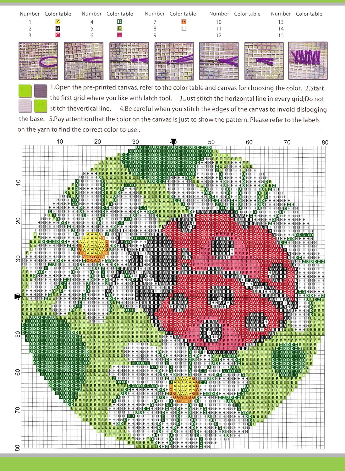 Ladybug Latch Hook Kits Rug Making Kits DIY for Kids/Adults with Printed Canvas Pattern 20&quot; X 20&quot;