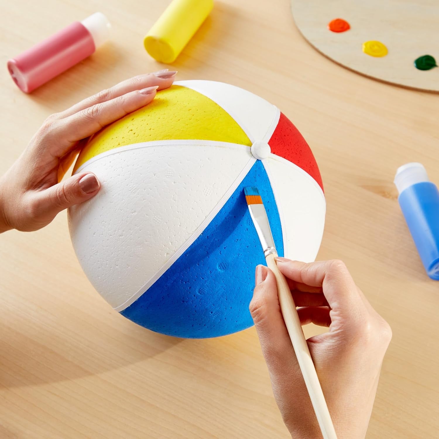 2 Pack Large Foam Balls for Crafts, 7.5 Inch Solid Polystyrene Spheres for DIY Projects, Flower Centerpieces (White)