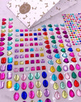 365Pcs round Jewels Stickers Gem Stickers Rhinestone for Crafts Sticker Gems Self Adhesive Bling Jewels, Multicolored