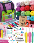 Ultimate Beginner Crochet Kit for Adults and Kids - Learn to Crochet with Complete Crochet Starter Kit - Perfect Crocheting Kit for Beginners - Includes 20 Yarn Skeins, 9 Hooks, Crochet Book