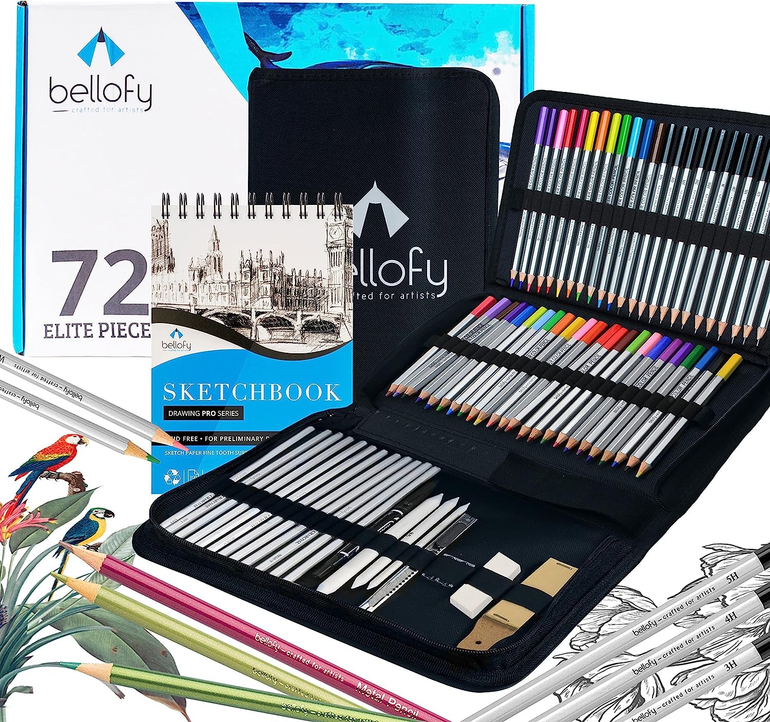 72 Pack Drawing Kit with 100 Sheets Drawing Pad | Art Supplies for Adults, Beginners &amp; Kids | Art Set with All Necessary Drawing Supplies | Drawing Kit for Kids 9-12 for Girls &amp; Boys