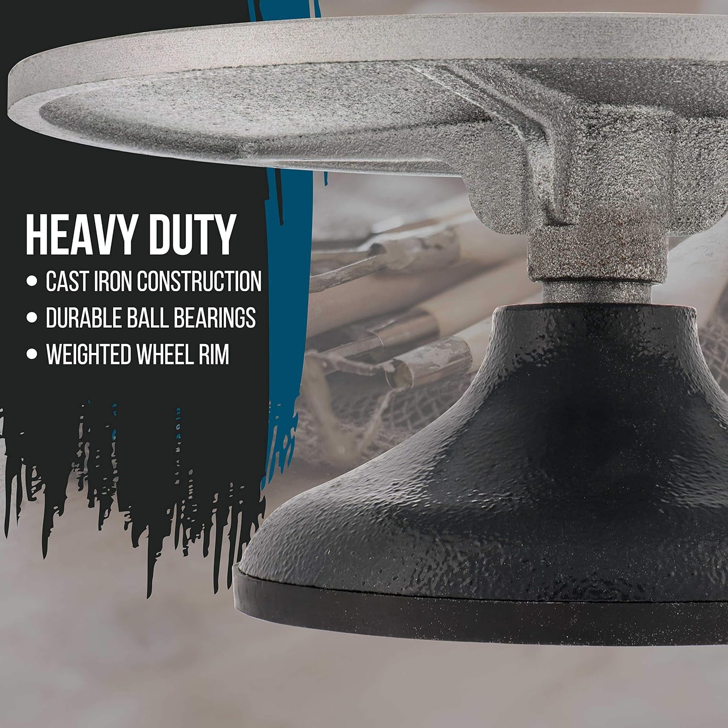 Large 12" Diameter Sculpting Wheel- Heavy Duty All Metal Construction & Turntable with Ball Bearings