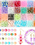 700 Pieces Glass Beads for Jewelry Making, 28 Colors 8Mm Crystal Bracelet and DIY Craft Beads Kit