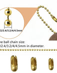 50Pcs Copper Ball Chain Connector Clasps Fits For1.6/2/2.4/3.2/4/4.5 Mm Beaded Ball Chain