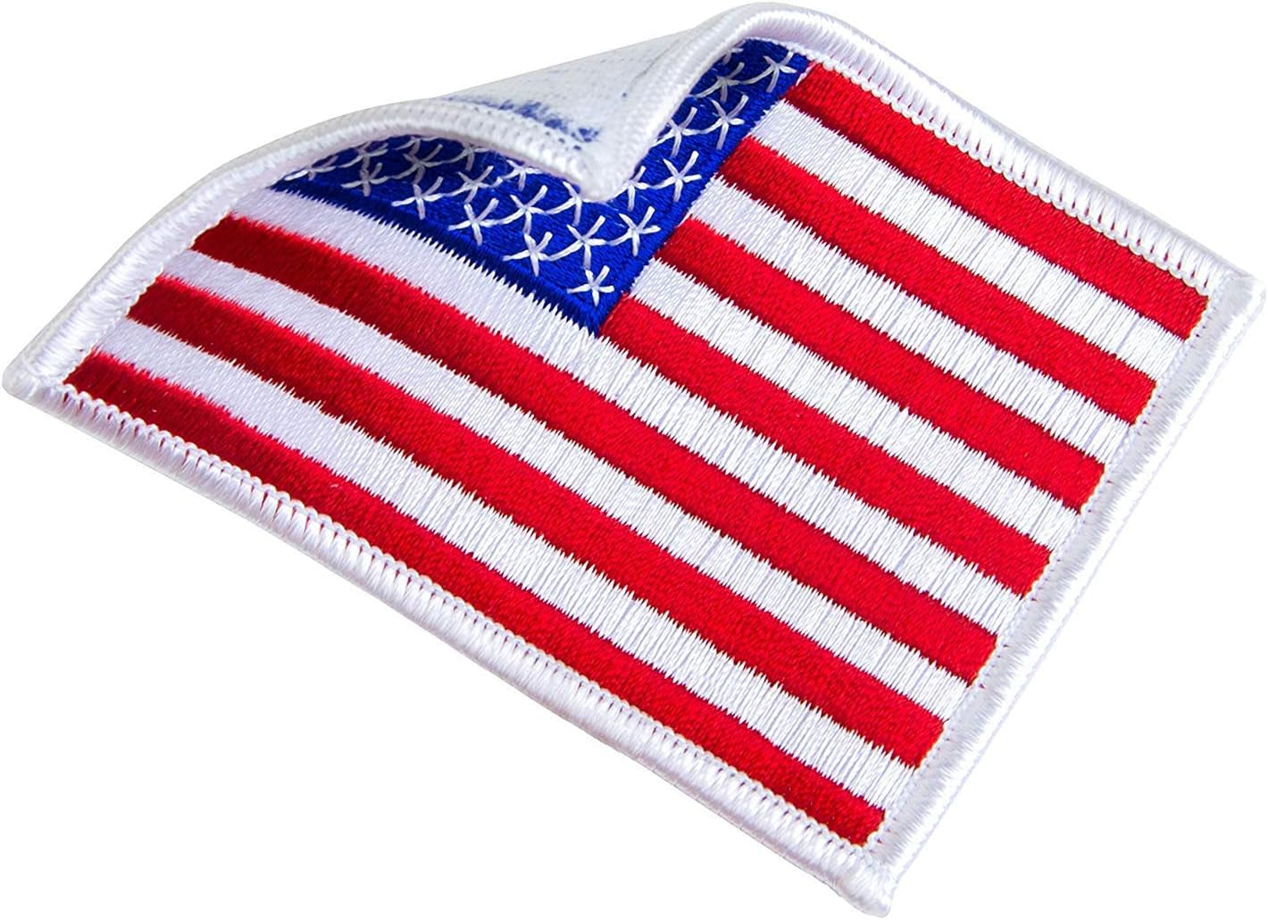 10Pack American Flag Patch, Iron on or Sew on Uniform Emblem, American Flag Morale Hook Patch (10)