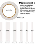 14 Rolls Double Sided Tape for Crafts Scrapbooking Multi-Purpose and Multi-Size Tape for Arts, Photography, Gift Boxes, Card Making, Paper Backing, Office Supplies(3Mm/5Mm/8Mm/10Mm/12Mm/15Mm/18Mm)