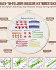 4 Sets Embroidery Kit for Beginners Adults & Kids to Learn 29 Basic Embroidery Stitch Practice Kit,Embroidery Starter Kit for Beginners with Embroidery Patterns, Hoop,Threads,Tools