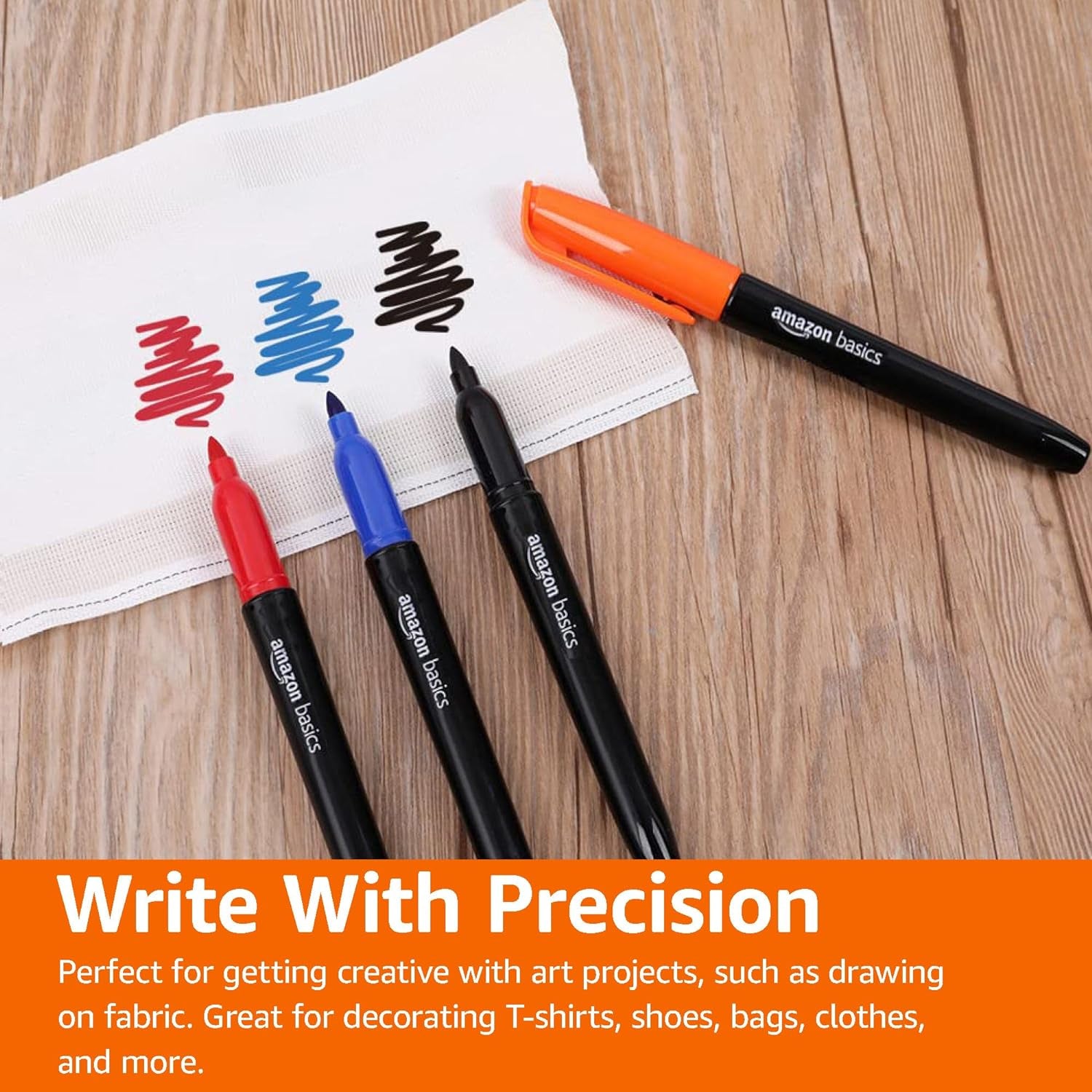 Fabric Markers, Assorted Colors, 8-Pack