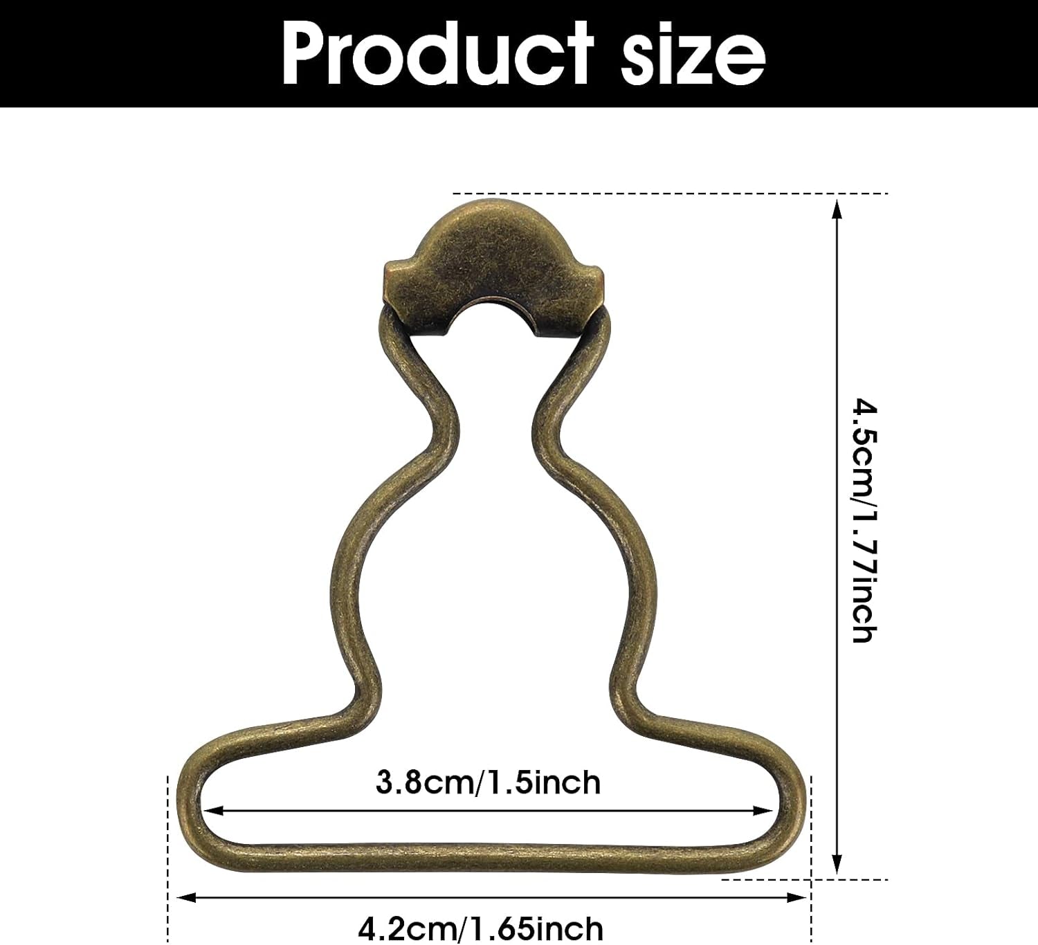 20Pcs Dungaree Suspender Clips Overall Buckles 1.5 Inch Wide Bottom Overall Buckles Clips Replacement for Rompers