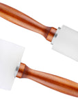 Leather Carving Hammer 2 Pieces, Leathercraft Mallet, Nylon Wood Handle Hammer, Leather Carving Hammer Mallet for DIY Stamping Sew Leather Cowhide Tool(1 T Hammer + 1 Vertical Hammer)