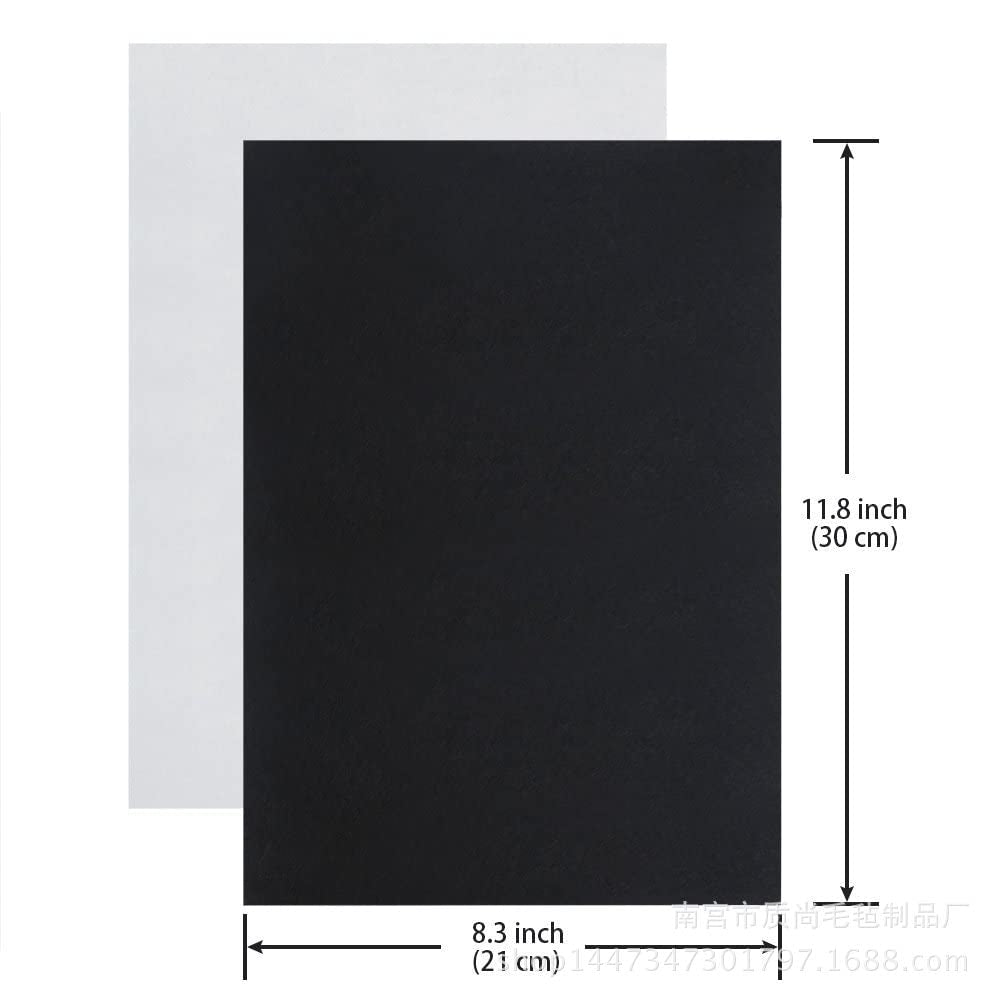 Adhesive Felt Sheet Black Felt 8.3X11.8In 1Mm Fabric Adhesive Sticky Back Felt Sheets for Art and Craft Making (13PCS)