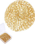 32Feet Gold Paperclip Chains Link Spool Bulk Necklace Length 7.6Mm Width 2.6Mm for Women Jewelry Necklace Bracelet Pendant Making, Golden