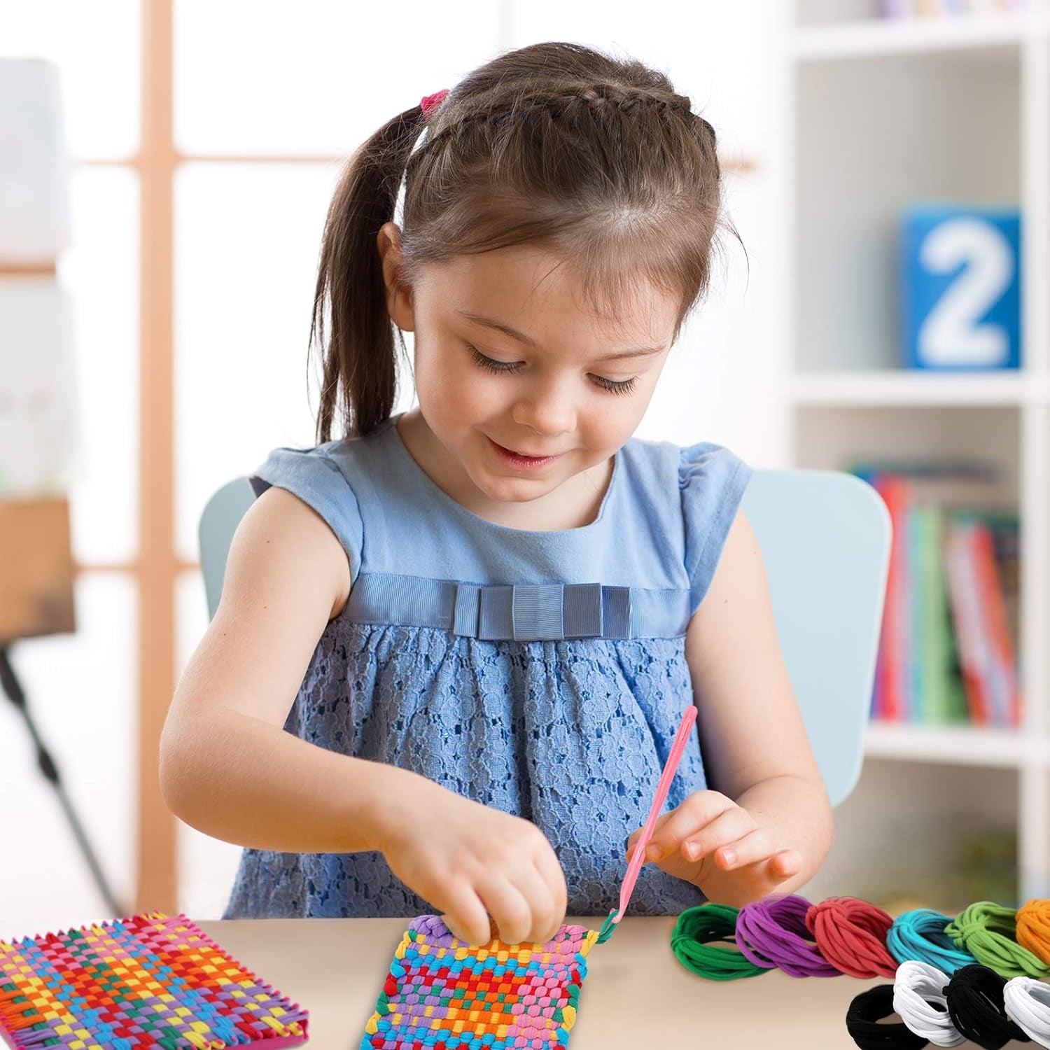 288 Pieces Loom Potholder Loops Weaving Loom Loops Elastic Potholder Loops Weaving Craft Loops Refill with Multiple Colors for DIY Crafts Supplies Favors, Compatible with 7 Inch Weaving Loom