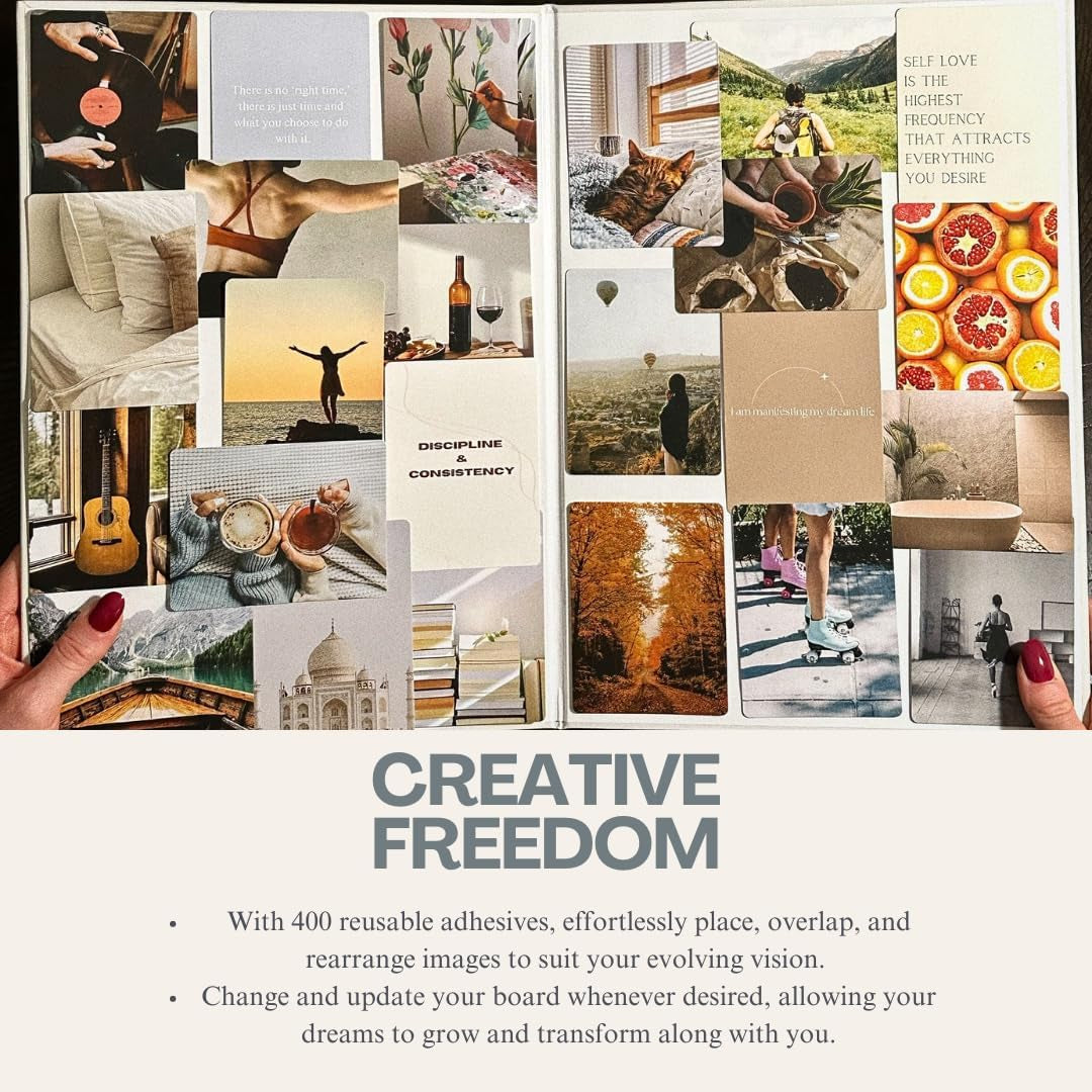 2024 Vision Board Kit - Vision Board Kit Supplies, Collage Images, Dream Board, & Mood Board - 150 Vision Board Images and Inspiring Quotes - Affirmation Cards & Goal-Setting