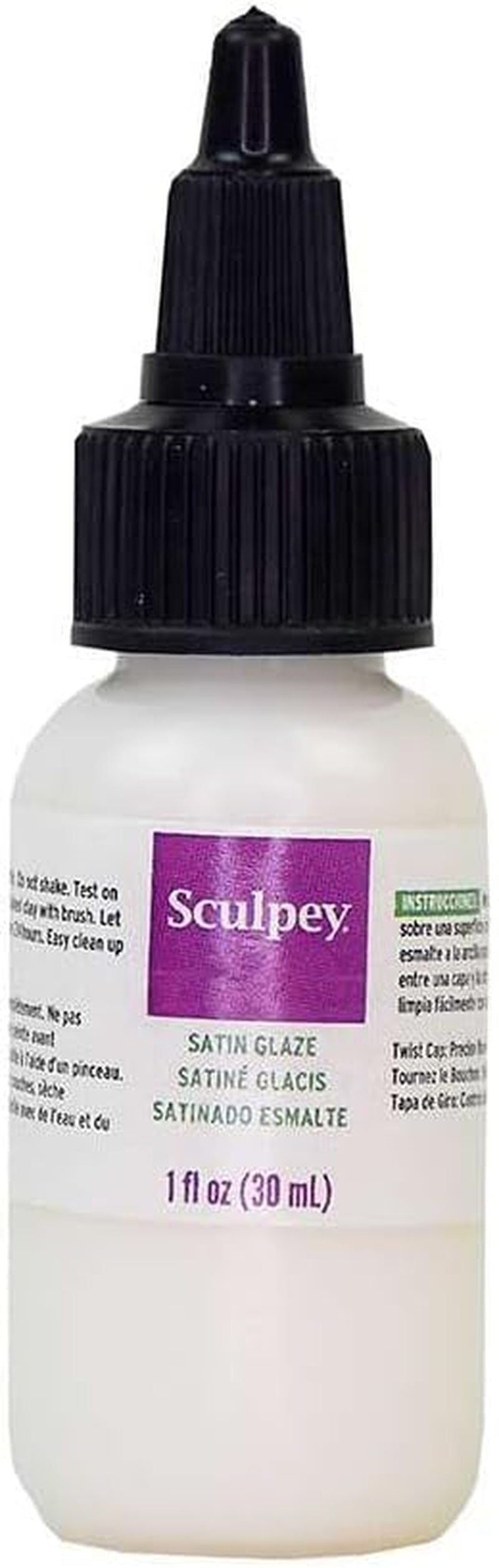 ® Satin Glaze, Non Toxic, 1 Fl Oz. Bottle with Precise Flow Twist Cap. Will Add a Satin Finish to Your Baked Polymer Oven-Bake Clay Creations!