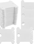 120 Pieces Plastic Floss Bobbins for Cross Stitch Embroidery Cotton Thread Embroidery Floss Cross Stitch Threads Craft DIY Sewing Storage Winding Thread Organizer Holder Embroidery DIY Cards (White)