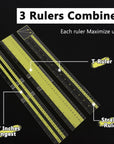 T-Shirt Alignment Ruler Guide Tool to Center Designs Acrylic Transparent Movable T Ruler Set for Heat Press Adult Kids Children Little Boys Tee Clothing Measurement Tool