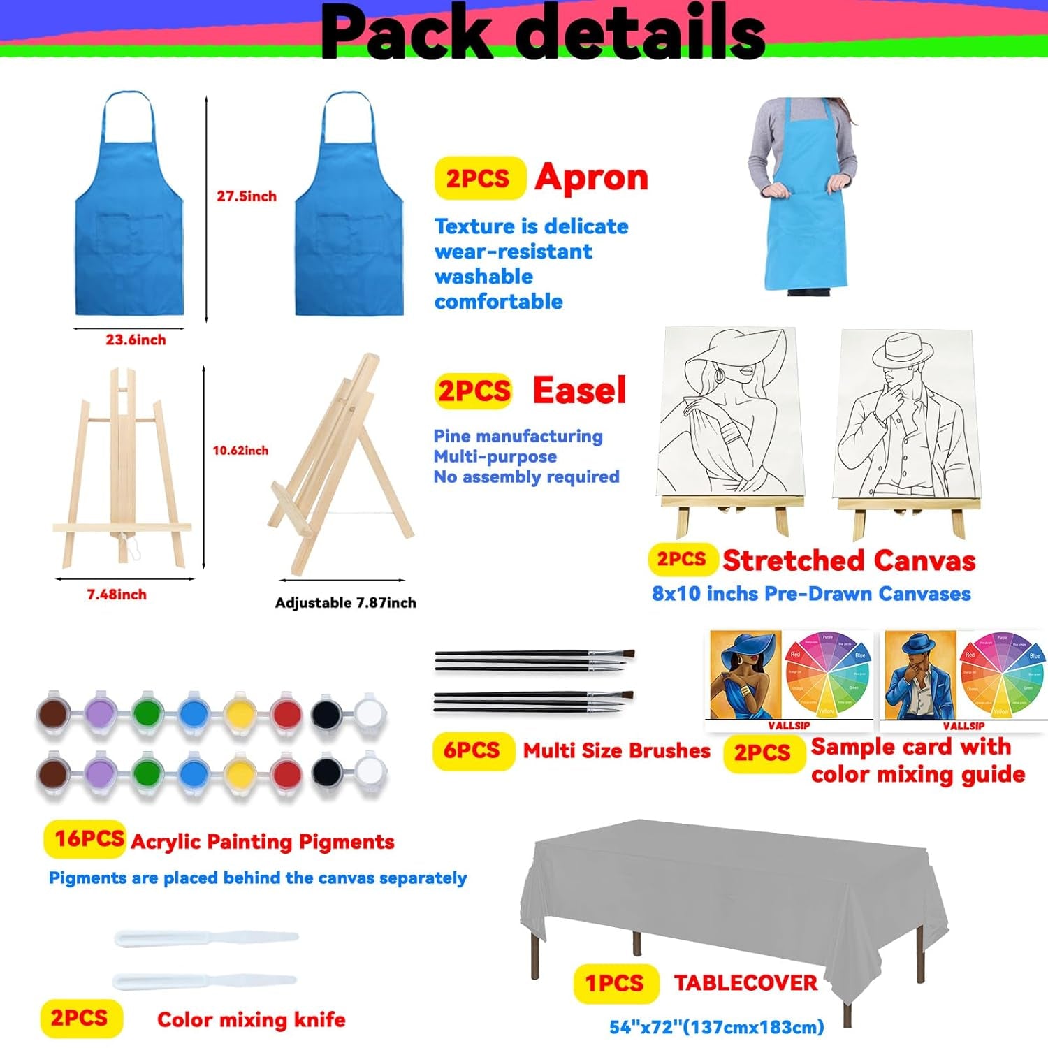 2 Pack Paint and Sip Canvas Painting Kit Pre Drawn Canvas for Painting for Adults Stretched Canvas Couples Games Date Night Shoe Crown Anniversary Gifts Couple Paint Party PLUS