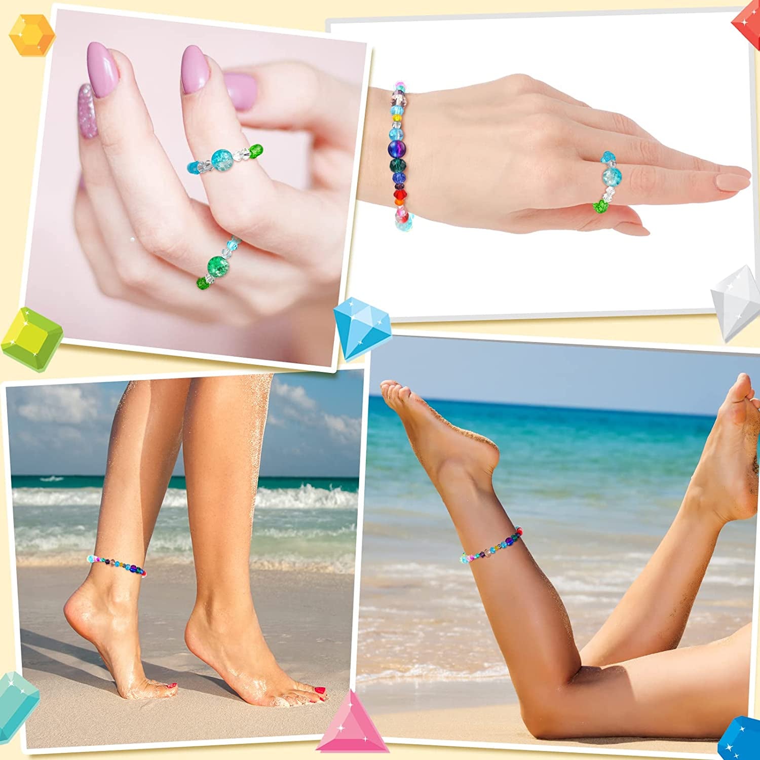 1300 Pieces Crystal Beads for Jewelry Making Crackle Glass Beads Faceted Crystal Glass Beads Bicone Crystal Beads Loose Beads Sparkly Beads for Bracelets Necklace Pendants Making Supplies