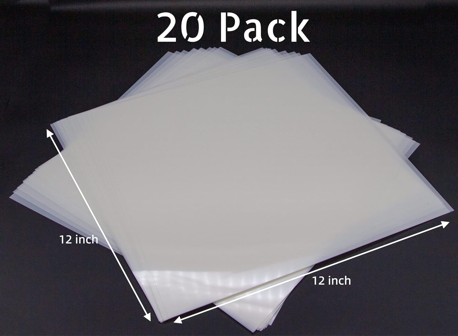 20 Pack 7.5Mil Mylar Sheets, 12 X 12 Inch Stencil Paper for Cricut, Laser Cutting, Template Plastic for Quilting, Blank Plastic Sheets for Crafts, Food Grade Mylar Stencil Sheets