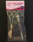 6 Inch Stainless Steel Applique Duckbill Scissors Blade with Offset Handle & 6 Inch Machine Embroidery Double Curved Scissors Bundle