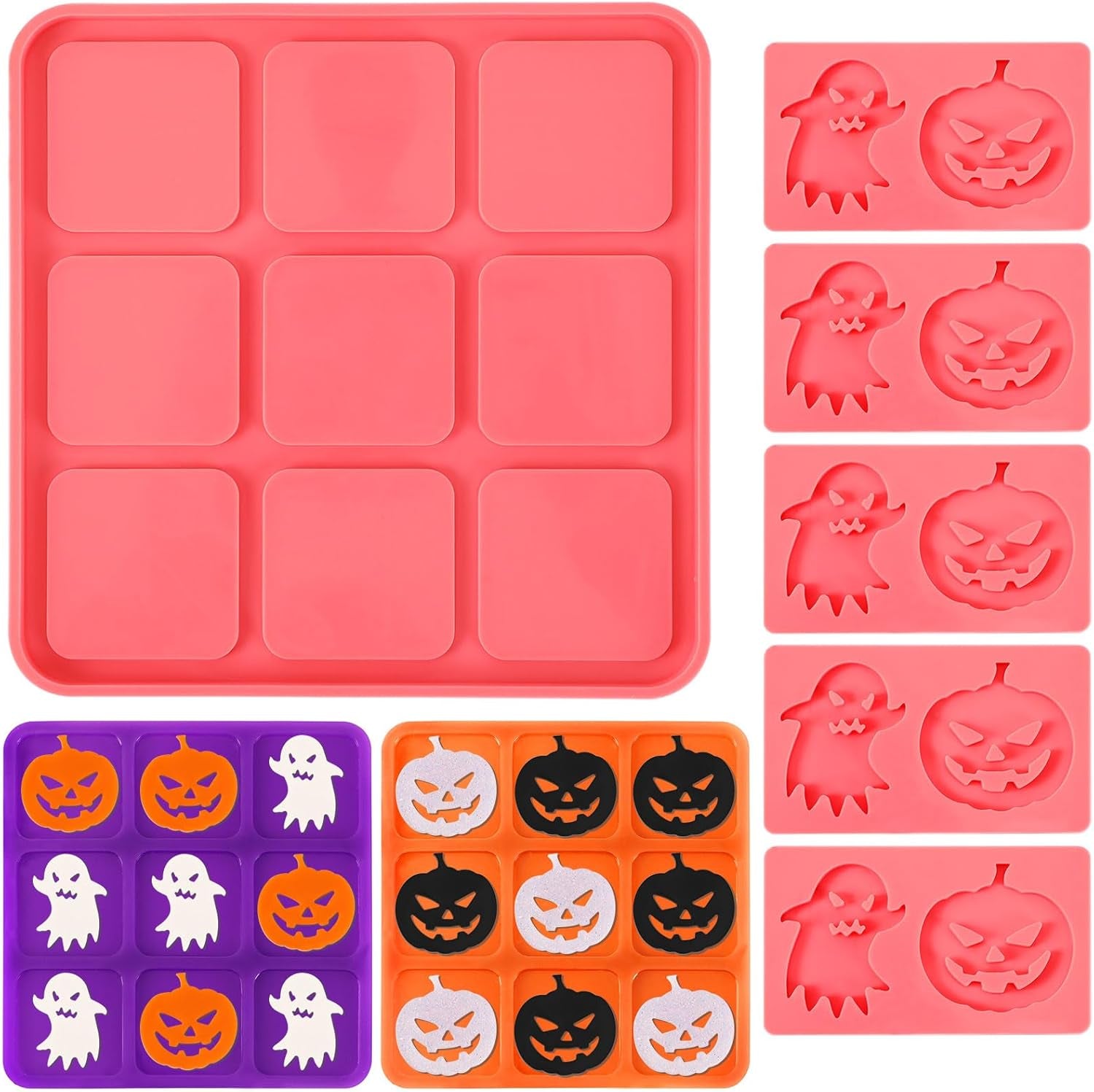 Tic Tac Toe Resin Mold with 5 Chess Pieces Molds, X O Board Game Silicone Molds for Resin Casting,Diy Tabletop Board Game
