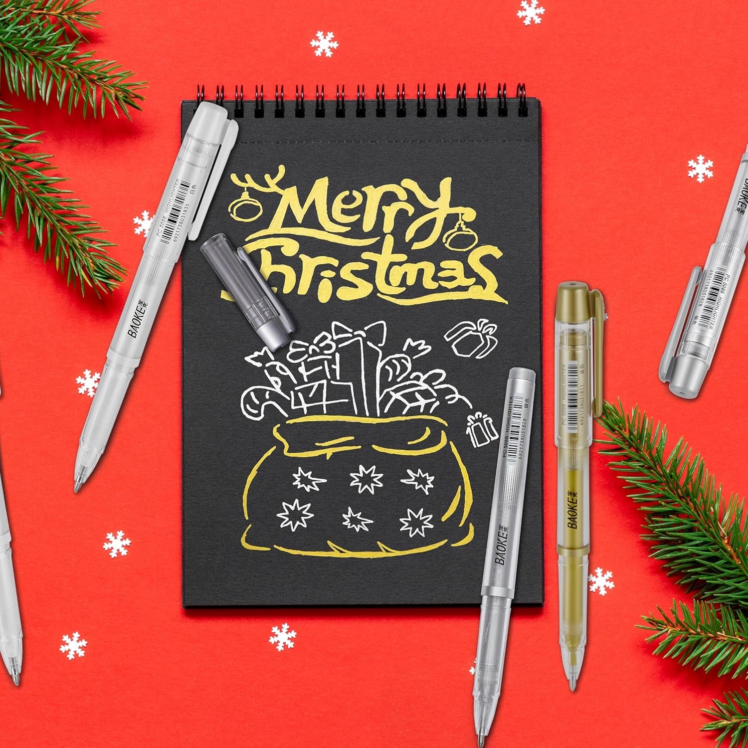 3 Colors Gel Pen Set - White, Gold and Silver .1Mm Extra Fine Point Pens Gel Ink Pens Opaque Archival Ink Pens for Black Paper Drawing, Sketching, Illustration, Card Making, Bullet Journaling