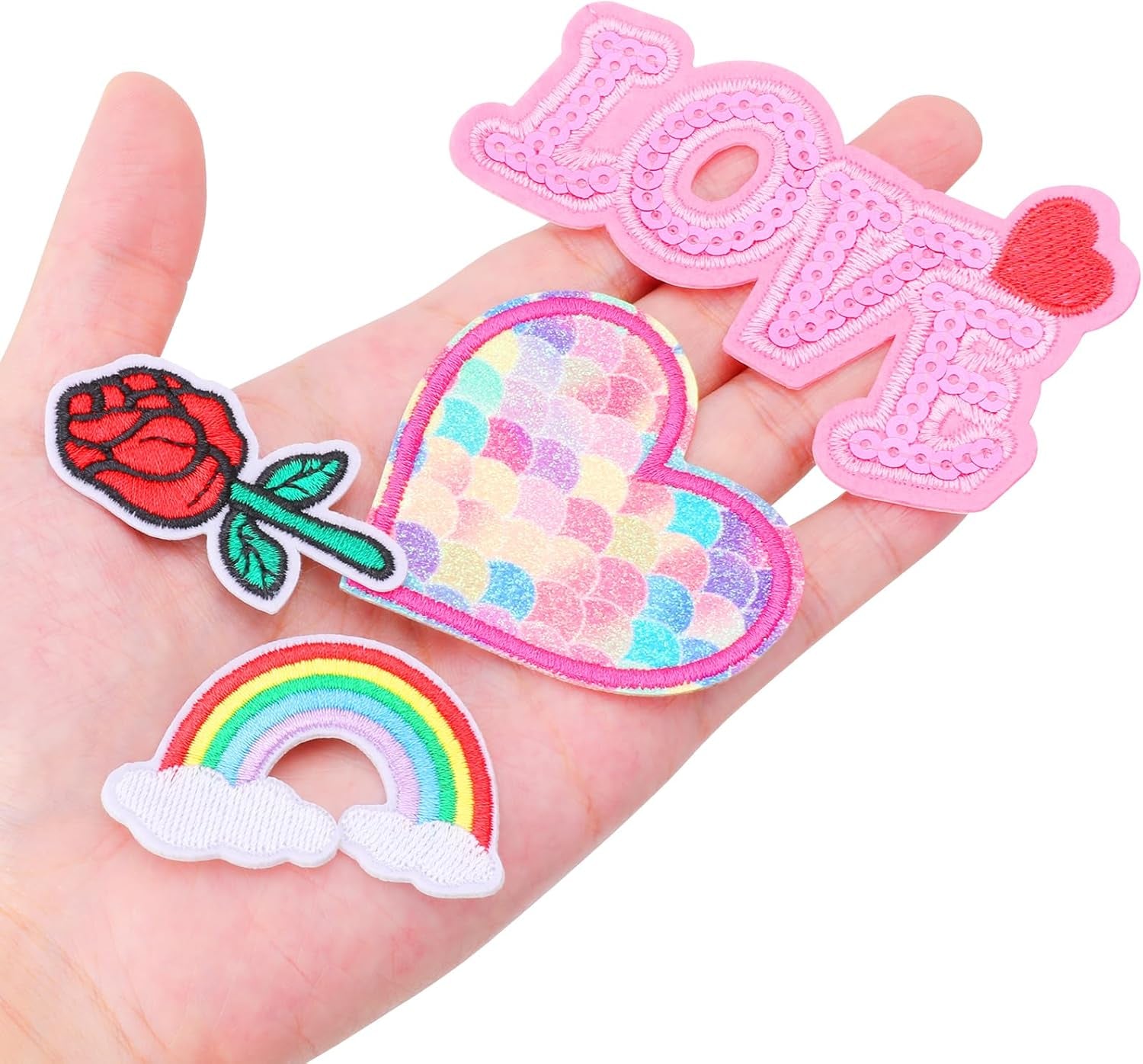 30Pcs Girls Iron on Patches for Clothing Jackets DIY Sew Embroidered Applique Decorative Repair Patches on Patches for Clothes Backpacks Jackets Jeans Dress Hats