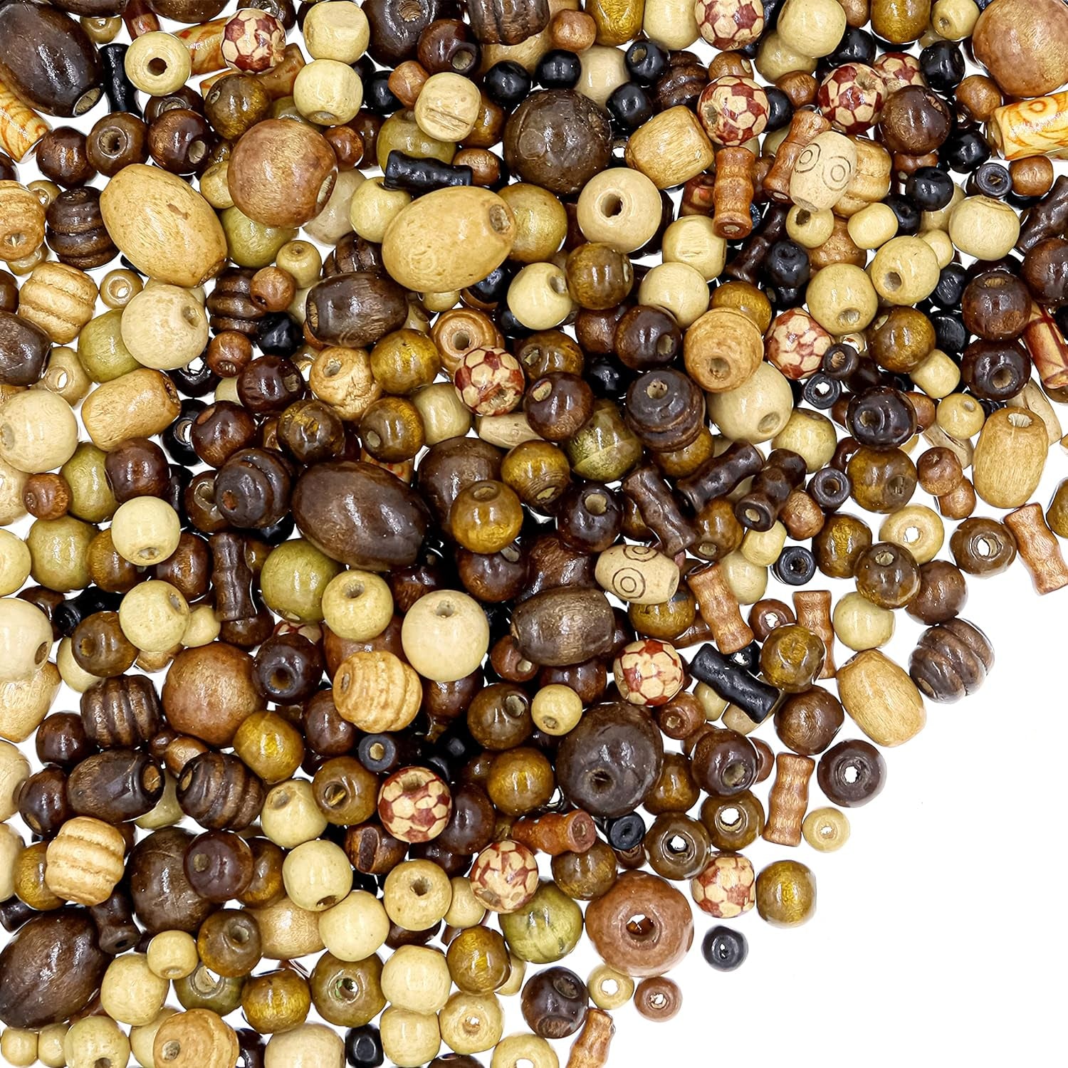 700 Wooden Beads for Jewelry Making Adults, Assorted African Beads, Wood Beads for Craft Bracelets and Necklace Jewelry, Crafts Macrame Supplies, round Bead Pack for Bracelet and Necklaces