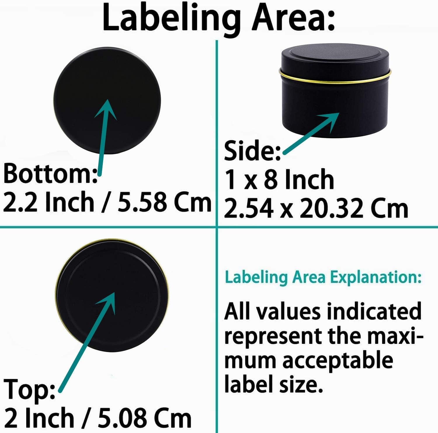 24 Pieces Black Candle Tins 4Oz, Candle Jars,Bulk Candle Containers for Candle Making,Storage Jars,Diy Candle Making (Black)