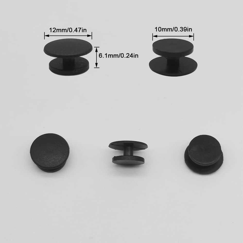 200 Pack Plastic Button Black Buckle Charm Backs DIY Shoe Charm Accessories for Flat Shoe and Wristband Charms Back Ornaments 10 * 12Mm Black round Buttons (200)