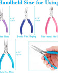 Jewelry Pliers,  4Pcs Jewelry Making Tools Kit with Needle Nose Pliers/Chain Nose Pliers, round Nose Pliers, Wire Cutters and Bent Nose Pliers for Crafts, Wire Wrapping, Jewelry Making Supplies