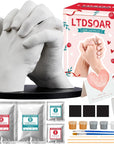Hand Casting Kit Couples with Practice Kit, Hand Mold Kit for Adults & Kids, Romantic Anniversary Wedding Birthday for Her or Him,Boyfriend Girlfriend Unique