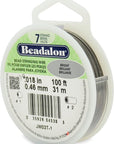 7 Strand Stainless Steel Bead Stringing Wire, 0.018 in / 0.46 Mm, Bright, 100 Ft / 31 M