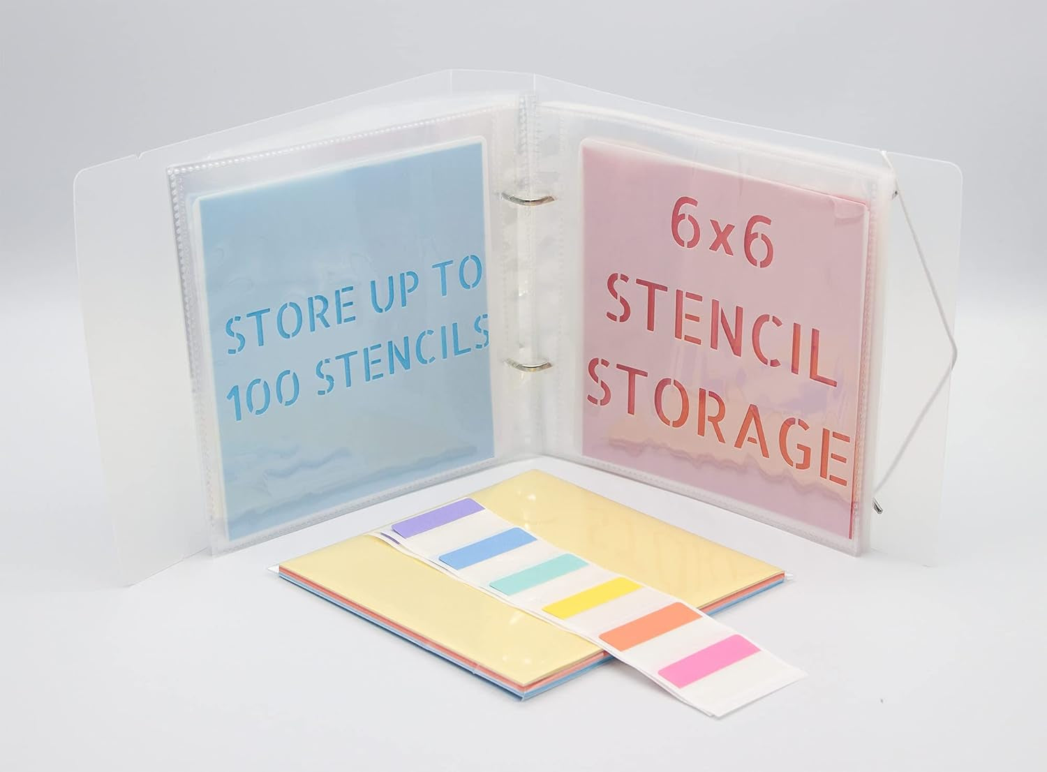 Cookie Stencil Storage Binder, Stamp & Die Cut Storage Binder with 50 Clear Sheet Protectors Holds 6"X6" Size - Clear Binder with D-Rings for Scrapbooking Die-Cuts, Embossing Folders Organizer