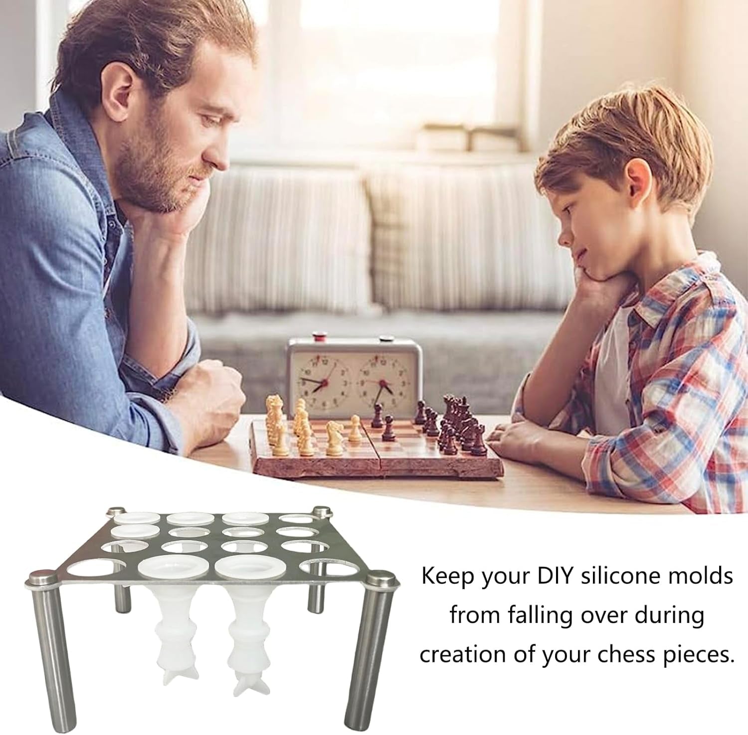 Chess Piece Holder for DIY Silicone Molds Accessories for DIY Silicone Molds Does Not Include Molds (Stand Only) Comes with 1 Holder and 4 Legs