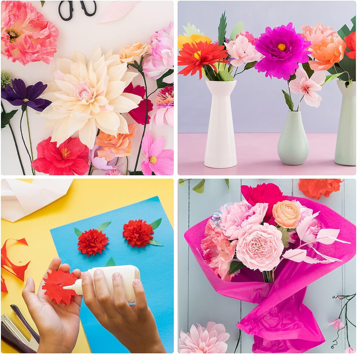 100 Sheets Multicolor Tissue Paper Bulk 20" X 14" Gift Wrapping Tissue Paper 20 Assorted Colored Art Tissue Paper for Craft Floral Birthday Party Festival Gift Wrapping Decorative(100)