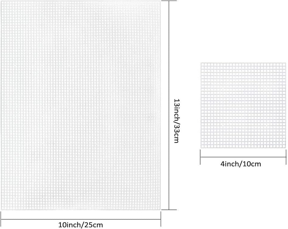 33 Pieces Mesh Plastic Canvas Sheets Kit Including 15 Pieces Clear Plastic Canvas, 12 Color Acrylic Yarn and Embroidery Tools for Embroidery Plastic Canvas Craft