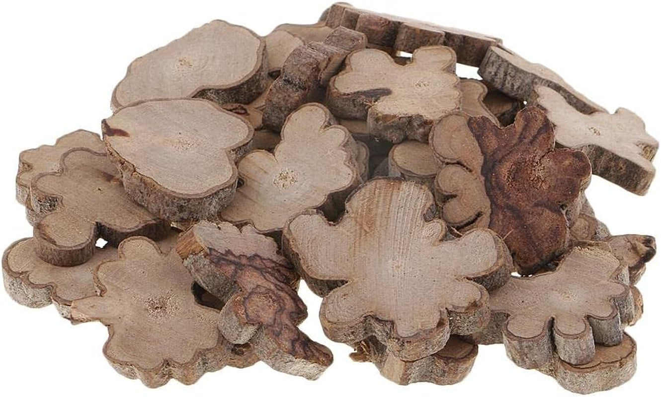 30Pcs Irregular Wood Log Slices Natural Tree Decorative Embellishments